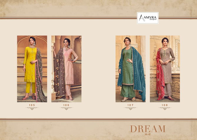 Amyra Dream Vol 2 Georgette Heavy Designer Salwar Suits Catalog
